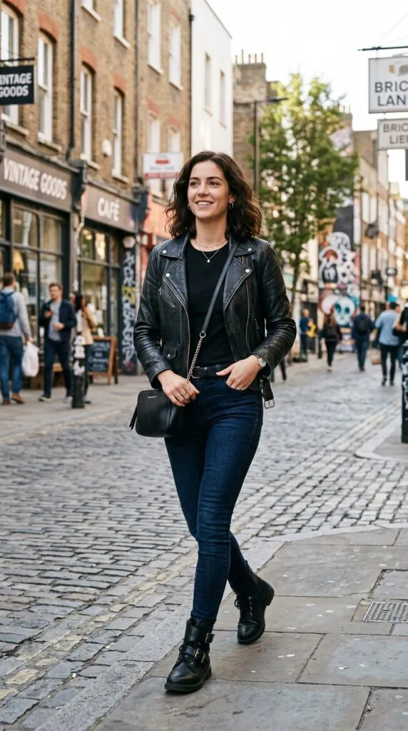 Leather Jacket with Skinny Jeans