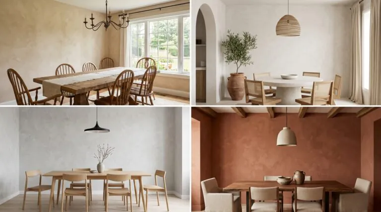 Limewash Texture Dining Room Ideas