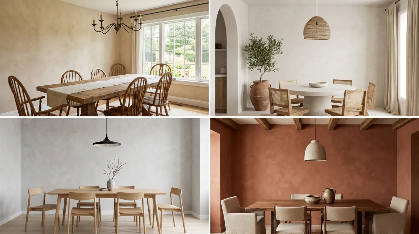 Limewash Texture Dining Room Ideas