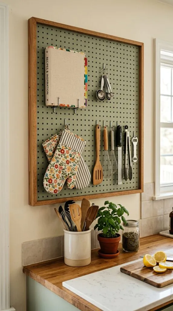 Pegboard Recipe Wall