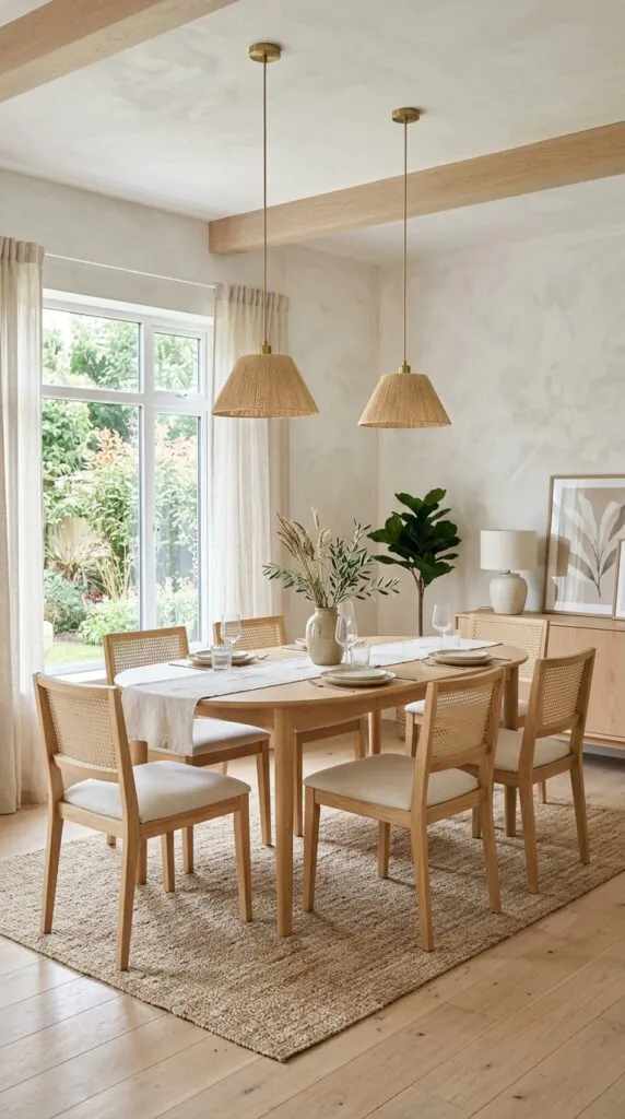 Soft White Limewash Dining Room