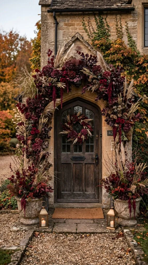 Dark Burgundy Flower Wreath