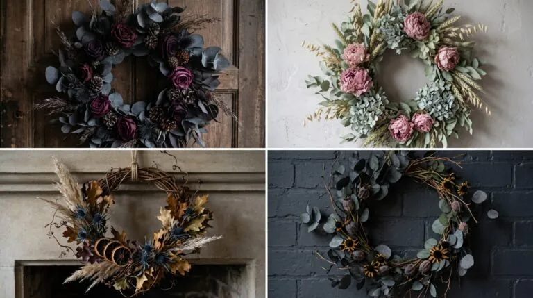 Dried Flower Moody Wreath Ideas