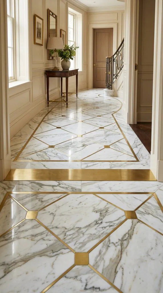Marble Inlay With Brass Details