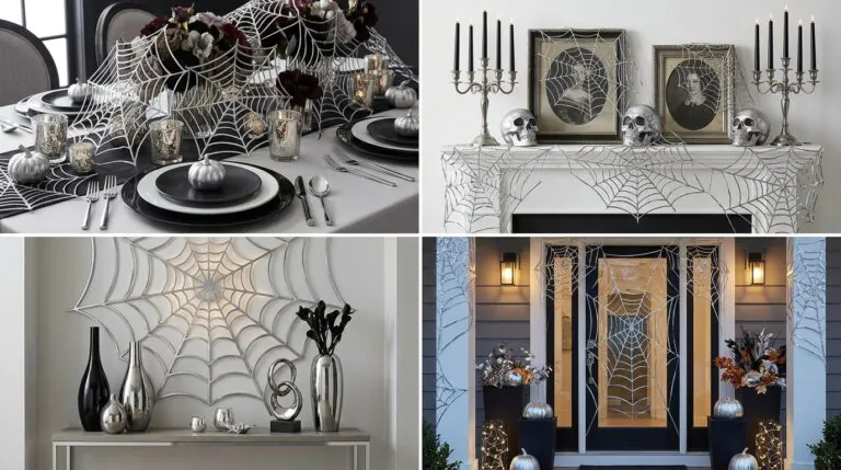 Metallic Silver Spider Web Decor Ideas