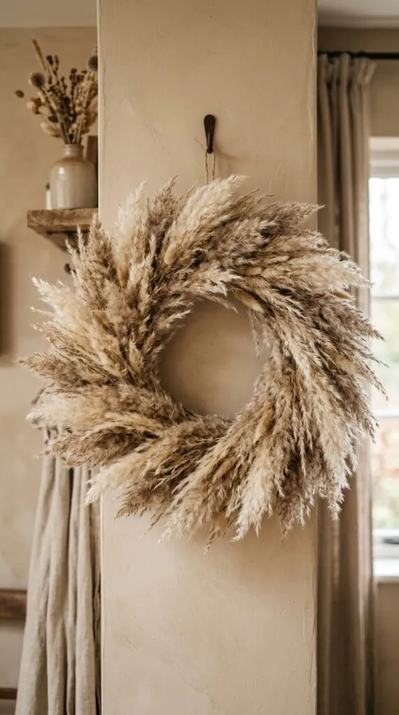Moody Pampas Grass Wreath