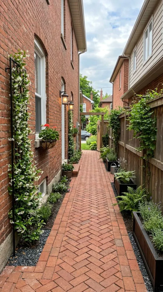 Narrow Herringbone Side Path