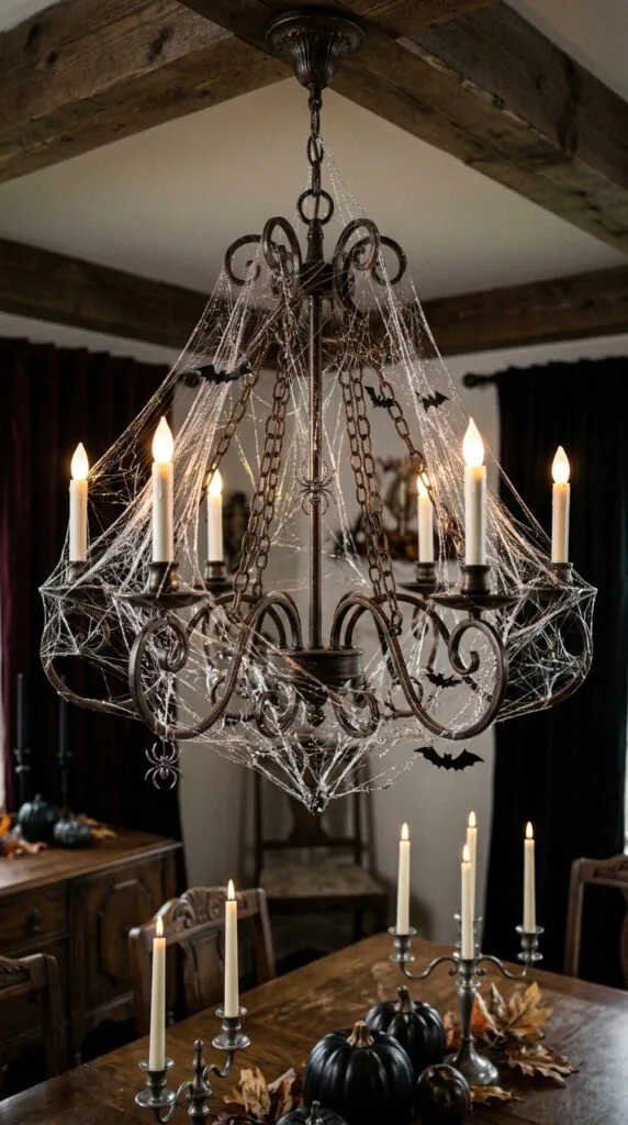 Silver Spider Web Chandelier